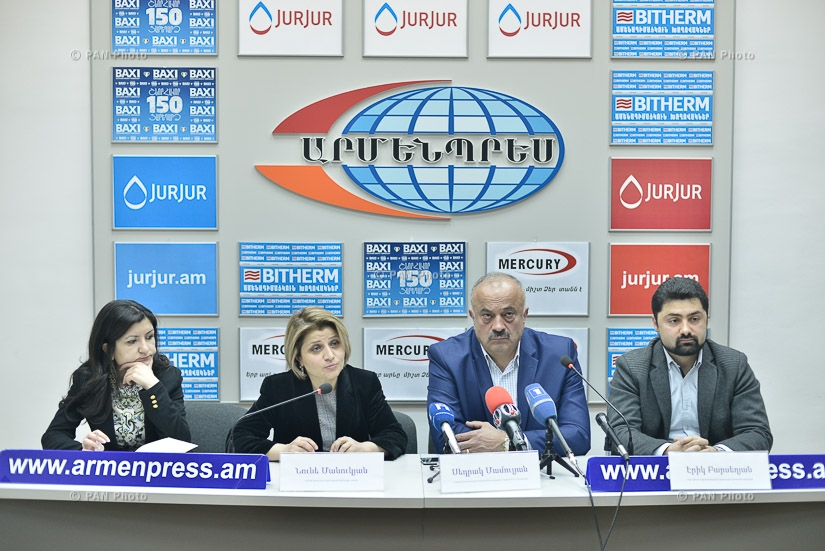 Пресс-конференция председателя ОО «По развитию и сохранению традиций армянской кулинарии» Седрака Мамуляна, директора фонда « Арени Фест» Нуне Манукян и  председателя международного молодежного фестиваля «Арт Фест» Эрика Барсегян