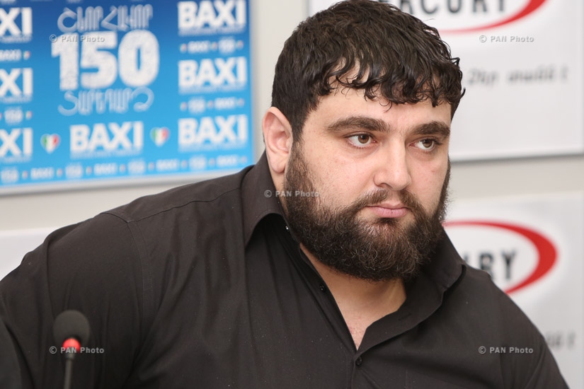 Press conference of members of men's weightlifting team of Armenia 
