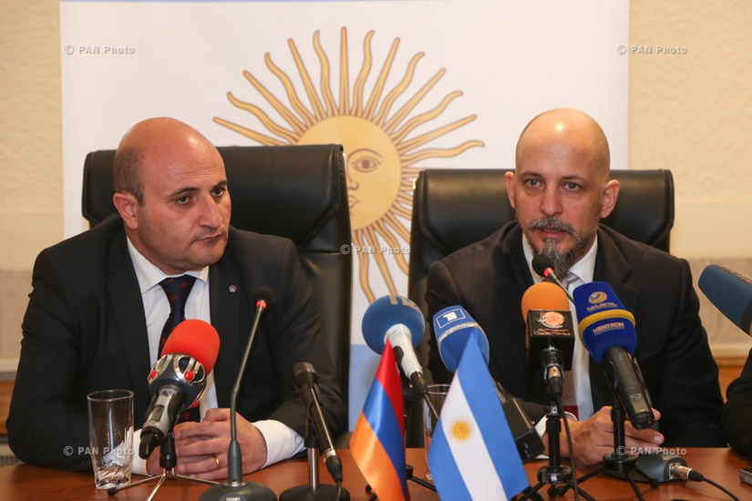 Press conference of ambassador of Argentina in Armenia Gonzalo Urriolabeitia and  First Deputy Director of Armenia’s State Tourism Committee Mekhak Apresyan