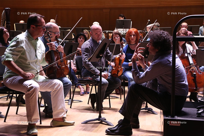 Rehearsal of the concert by All-Armenian Orchestra 