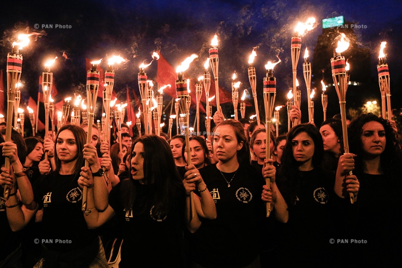 Torchlight procession commemorating 102nd anniversary of Armenian Genocide