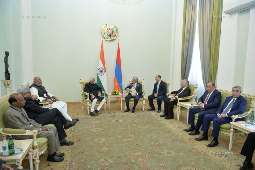 Armenian President Serzh Sargsyan receives Vice-President of India Mohammad Hamid Ansari 