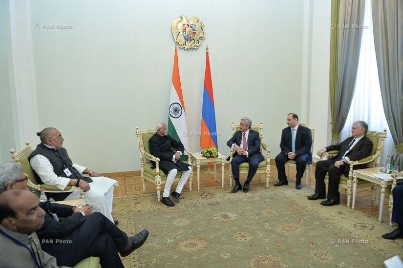 Президент Армении Серж Саргсян принял вице-президента Индии Мохаммада Хамида Ансари 
