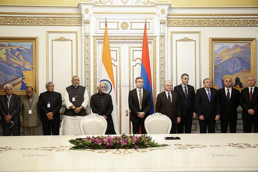 Armenian PM Karen Karapetyan receives delegation led by Vice-President of India Mohammad Hamid Ansari