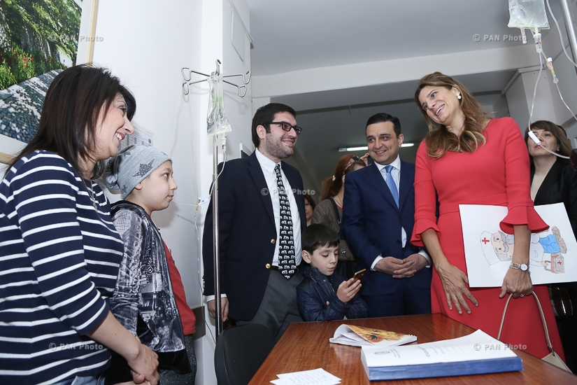 Генеральный директор Фонда по борьбе с раком имени короля Хуссейна в Иордании принцесса Дина Майред псоетила университетскую больницу Мурацан в Ереване