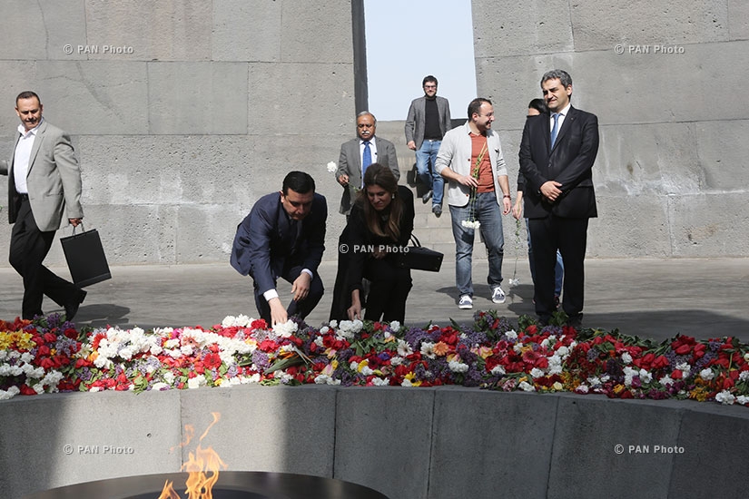 Director general of King Hussein Cancer Foundation, HRH Princess Dina Mired visits Tsitsernakaberd Memorial and Armenian Genocide Museum