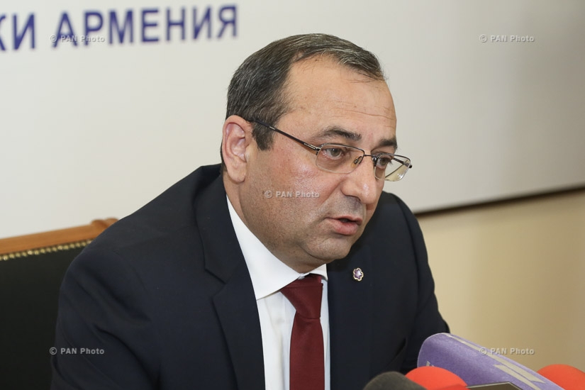 Press conference of Armenia's Economy Minister Artsvik Minasyan