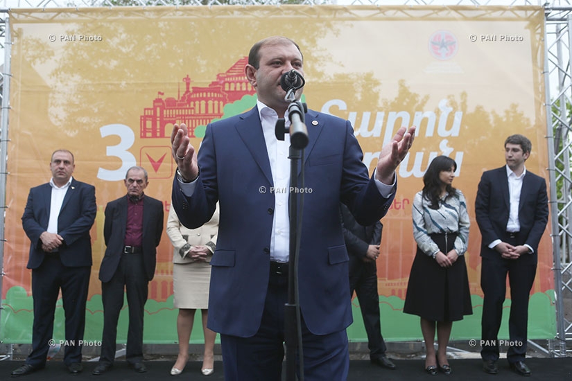 Предвыборная агитация кандидата на пост мэра Еревана, действующего мэр Еревана Тарона Маргаряна