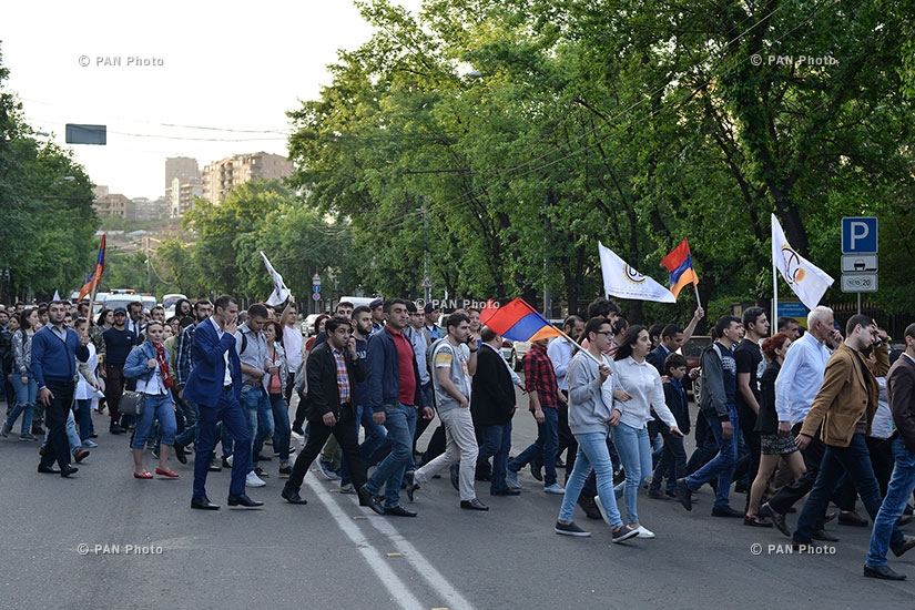 Campaign march of YELQ bloc ahead of Elections to Yerevan City Council