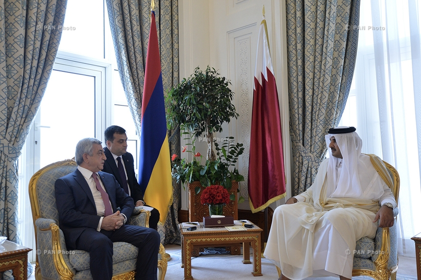 Президент Армении Серж Саргсян встретился с Эмиром Катара Тамимом бин Хамадом Аль Тани
