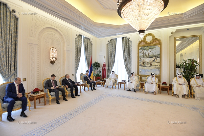 Նախագահ Սերժ Սարգսյանը հանդիպել է Կատարի Էմիր Թամիմ բին Համադ Ալ Թանիի հետ