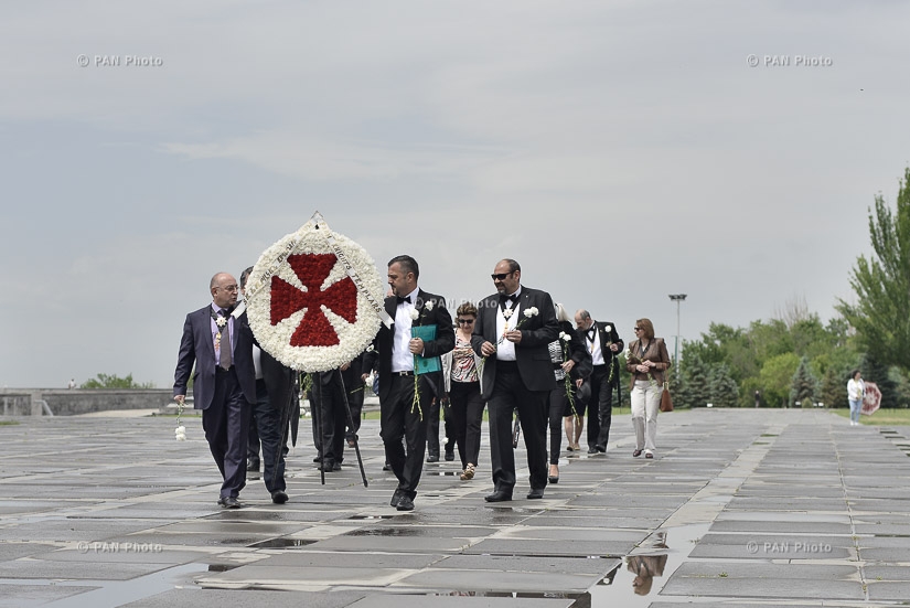Knights Templars visit Tsitsernakaberd Memorial 
