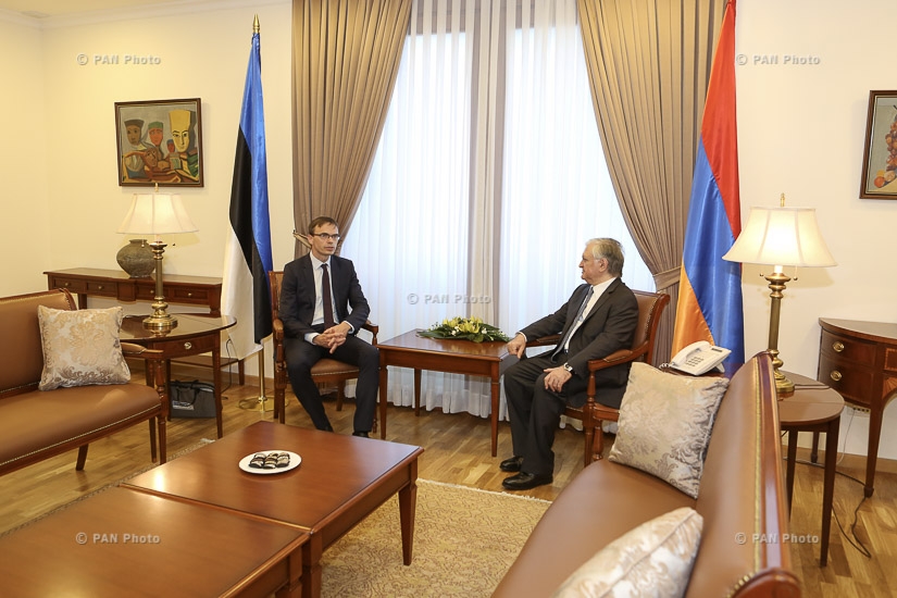 RA Minister of Foreign Affairs Edward Nalbandian receives Minister of Foreign Affairs of Estonia Sven Mikser