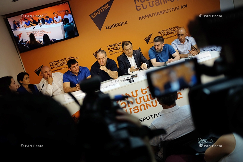 Press conference by Armenia's Greco-Roman wrestling team members