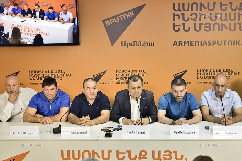 Пресс-конференция членов сборной Армении по греко-римской борьбе