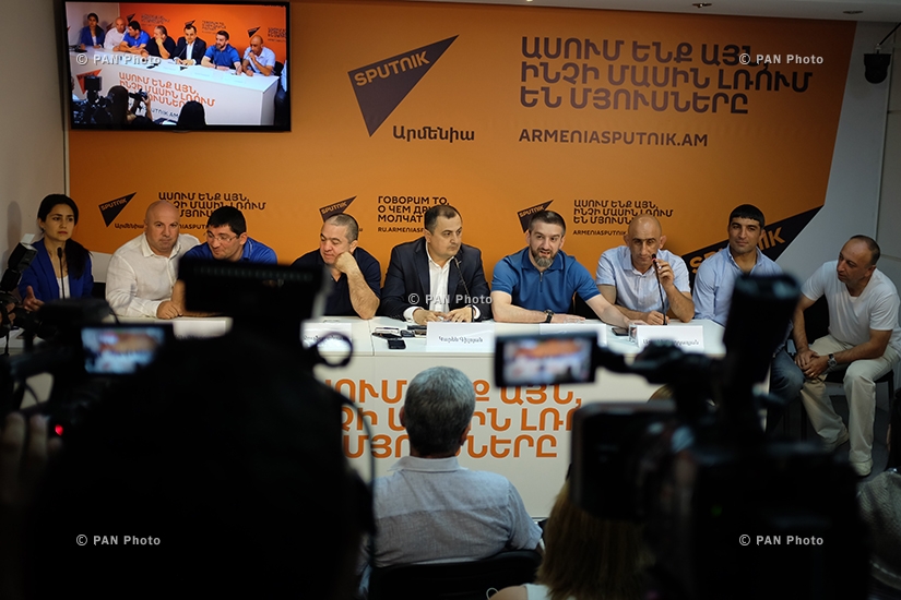 Press conference by Armenia's Greco-Roman wrestling team members