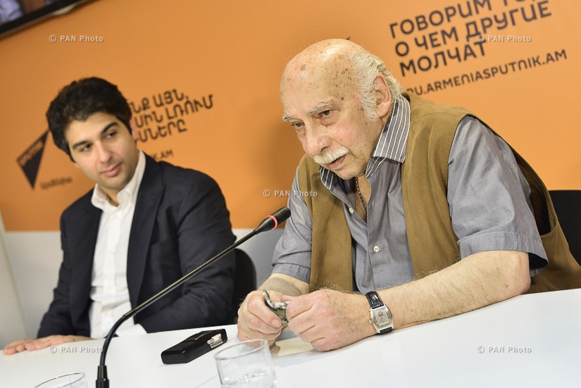 Press conference of composer, People's artist of the USSR Giya Kancheli and chief conductor of State Youth Orchestra of Armenia Sergey Smbatyan