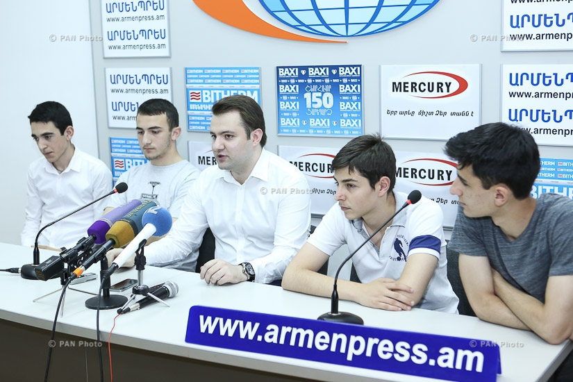 Press conference of Mikayel Andriasyan, Arthur Davtyan, Arman Mikaelyan, Aram Hakobyan and Hayk Martirosyan, dedicated to Armenia's participation in European Individual Chess Championship
