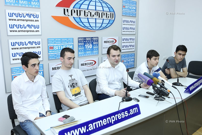 Press conference of Mikayel Andriasyan, Arthur Davtyan, Arman Mikaelyan, Aram Hakobyan and Hayk Martirosyan, dedicated to Armenia's participation in European Individual Chess Championship