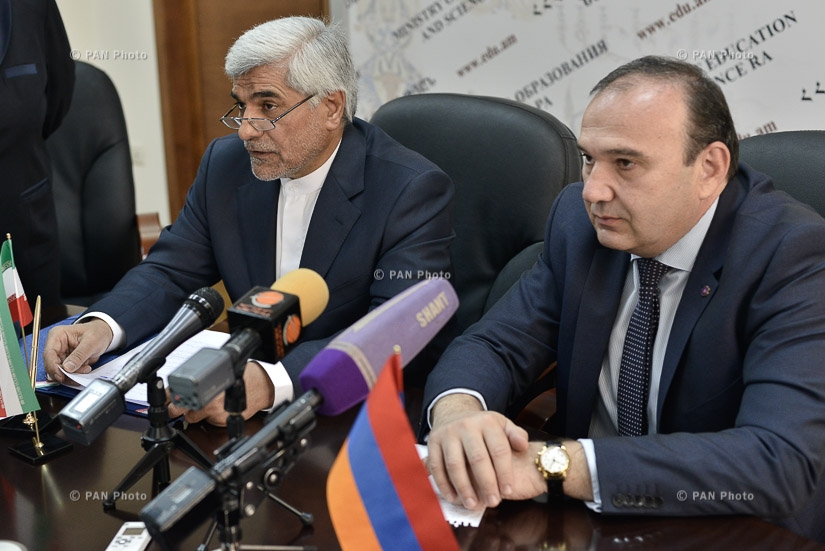 Armenian Minister of Education Levon Mkrtchyan and Iran's Minister of Science, Research and Technology Mohammad Farhadi signed memorandum of understanding