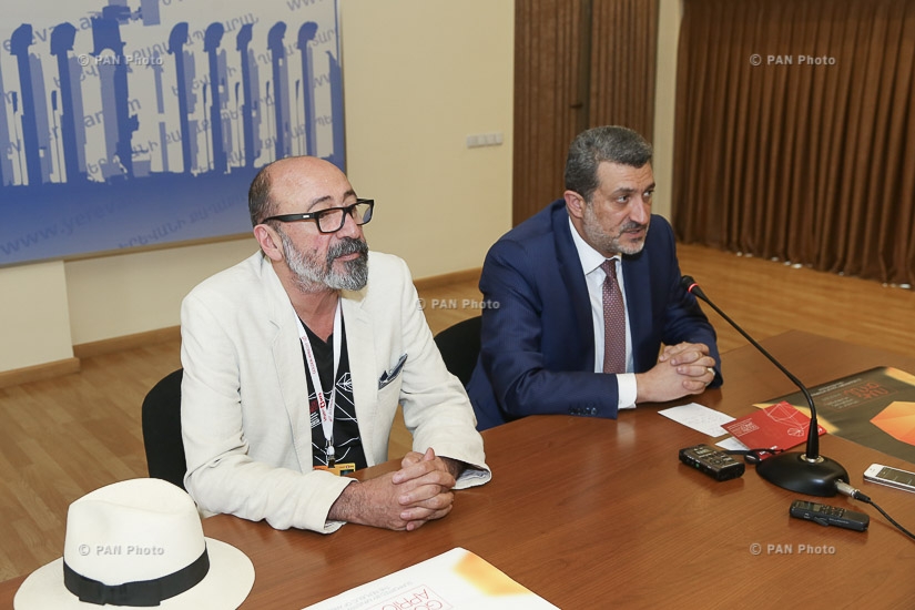 Press conference of Yerevan Deputy Mayor Aram Sukiasyan and general director of Golden Apricot film festival Harutyun Khachatryan