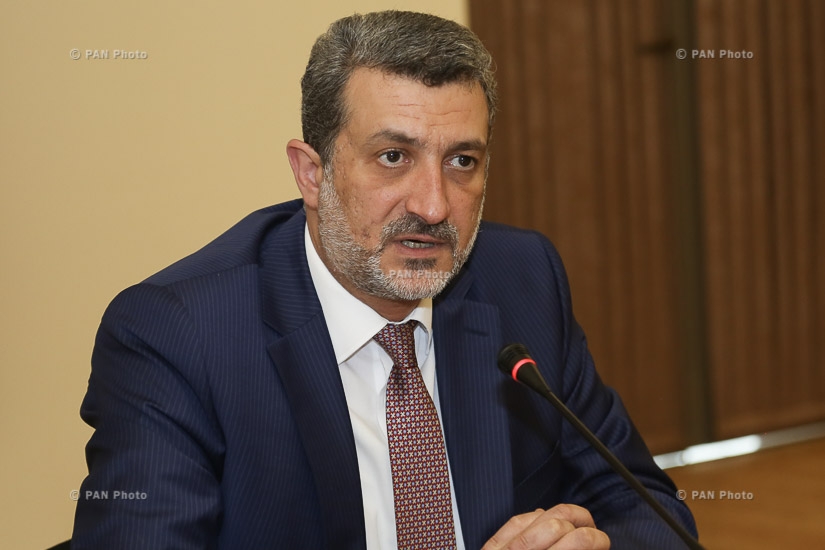 Press conference of Yerevan Deputy Mayor Aram Sukiasyan and general director of 