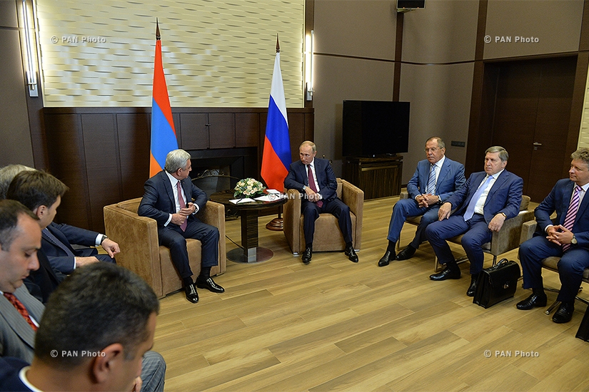 Armenian President Serzh Sargsyan met with Russian President Vladimir Putin in Sochi