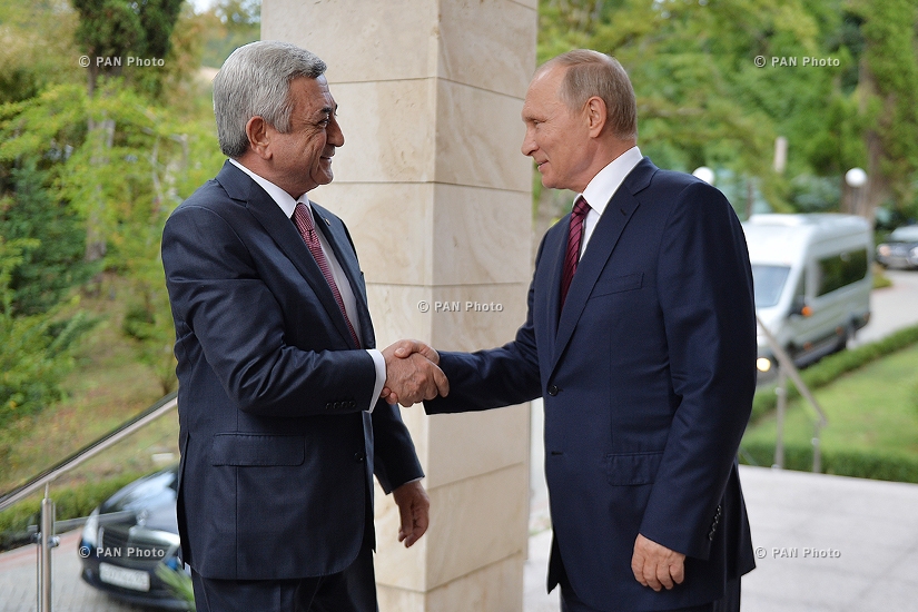 Президент Армении Серж Саргсян в Сочи встретился с президентом РФ Владимиром Путиным