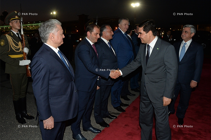 Official farewell ceremony of  President of Turkmenistan Gurbanguly Berdimuhamedow at Zvartnots Airport