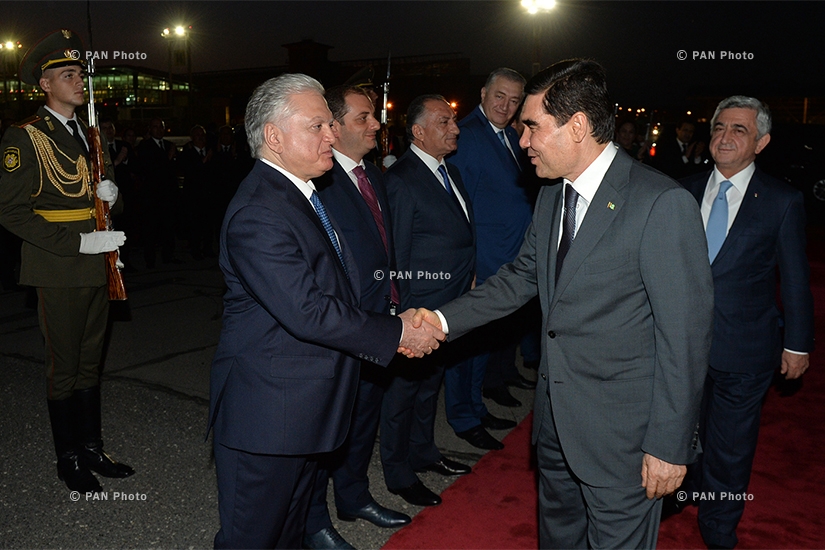 Official farewell ceremony of  President of Turkmenistan Gurbanguly Berdimuhamedow at Zvartnots Airport