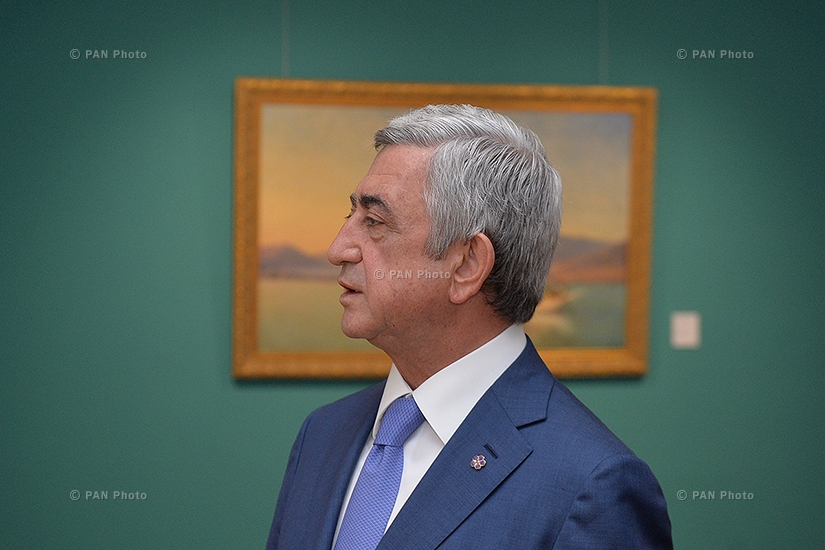 President Serzh Sargsyan visits exposition on 200th birth anniversary of Hovhannes Aivazovsky
