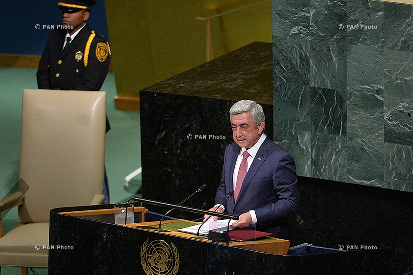 Armenian President Serzh Sargsyan partook in the 72nd session of the UN General Assembly in United Nations headquarters in New York