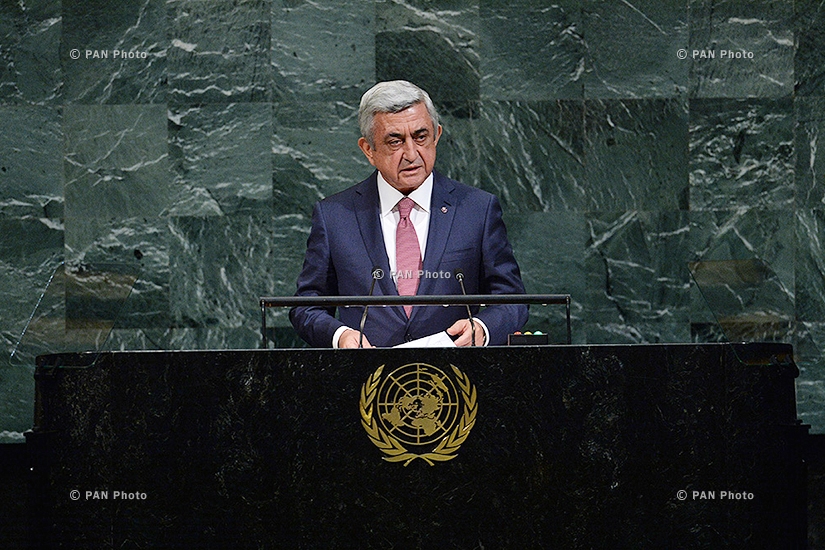 Armenian President Serzh Sargsyan partook in the 72nd session of the UN General Assembly in United Nations headquarters in New York