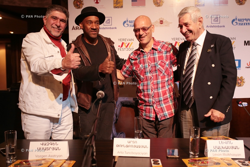 Press conference of American jazz composer, producer guitarist Marcus Miller