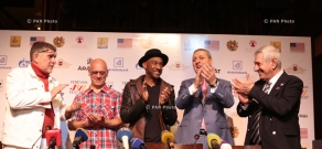 Press conference of American jazz composer, producer guitarist Marcus Miller
