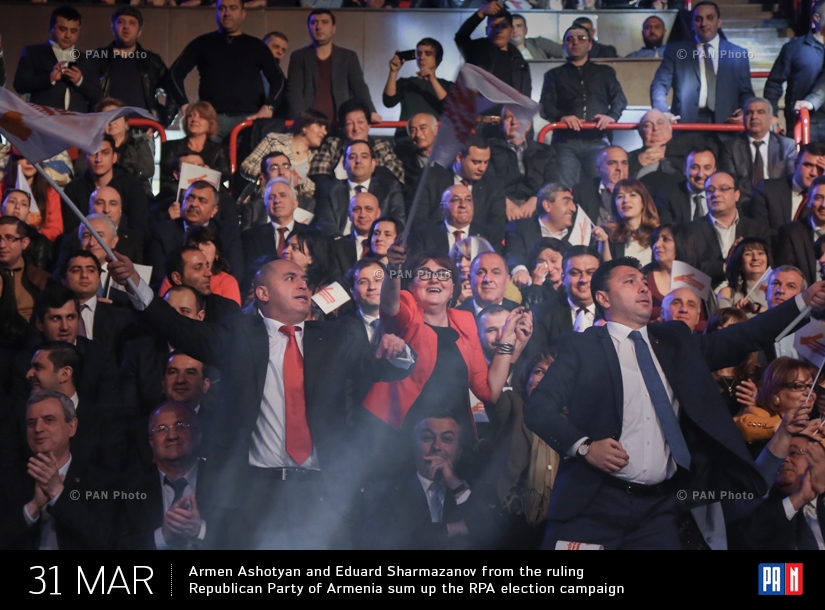 ՀՀԿ-ական Արմեն Աշոտյանն ու Էդուարդ Շարմազանովը՝ Հանրապետական կուսակցության նախընտրական քարոզարշավի ամփոփմանը 