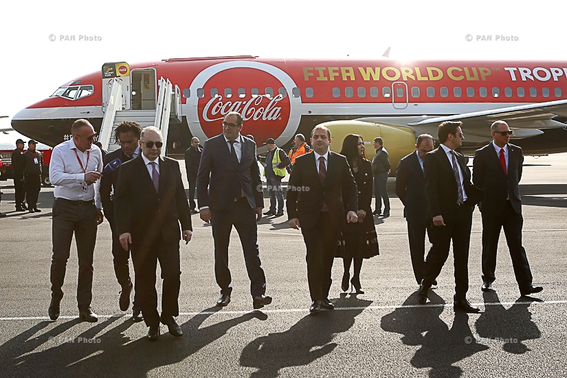 Welcome ceremony of FIFA World Cup™ Trophy at Zvartnots International Airport