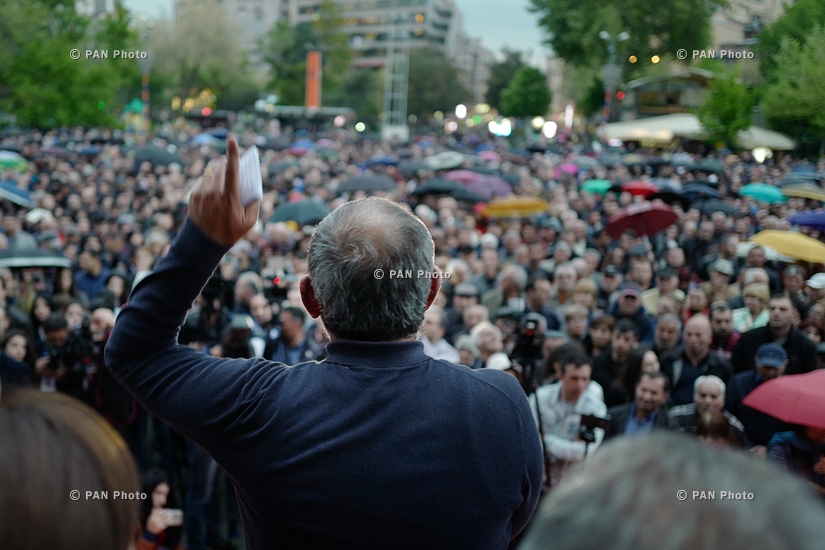 Protest against Armenia's ex-president Serzh Sargsyan's appointment as prime minister in Yerevan: Day 1