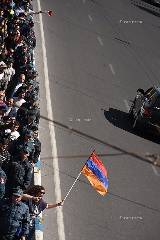 Protest against Armenia's ex-president Serzh Sargsyan's appointment as prime minister in Yerevan: Day 7
