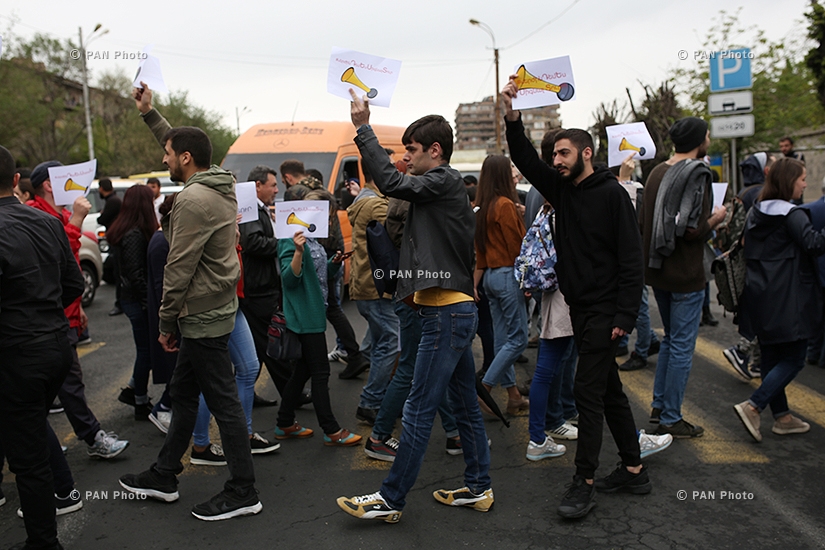 Protest against Armenia's ex-president Serzh Sargsyan's appointment as prime minister in Yerevan: Day 8