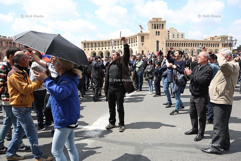 Protest against Armenia's ex-president Serzh Sargsyan's appointment as prime minister in Yerevan: Day 10