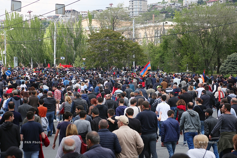 Protest against Armenia's ex-president Serzh Sargsyan's appointment as prime minister in Yerevan: Day 10