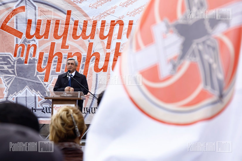 RPA leader Serzh Sargsyan meets with residents of Aragatsotn region
