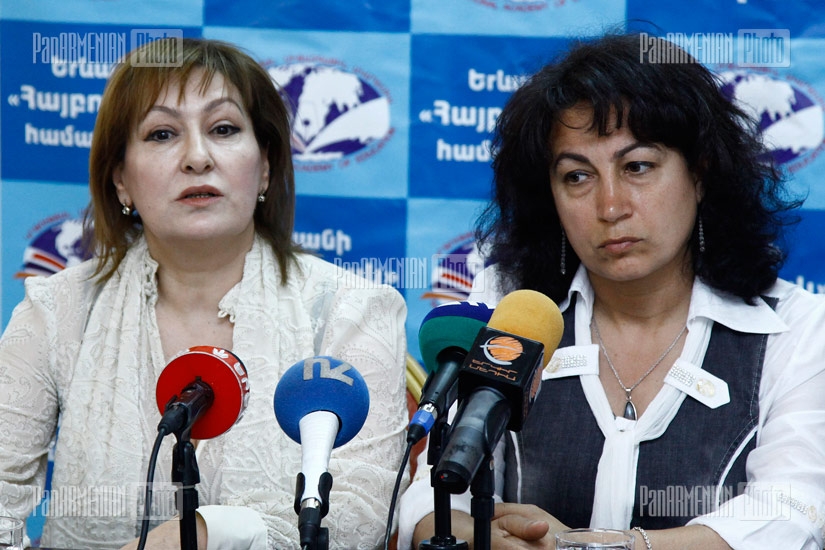 Press conference of MP candidate, Assyrian Federation President Irina Gasparyan and MP candidate Anahit Grigoryan