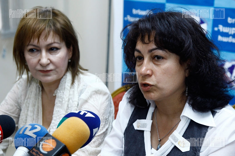Press conference of MP candidate, Assyrian Federation President Irina Gasparyan and MP candidate Anahit Grigoryan