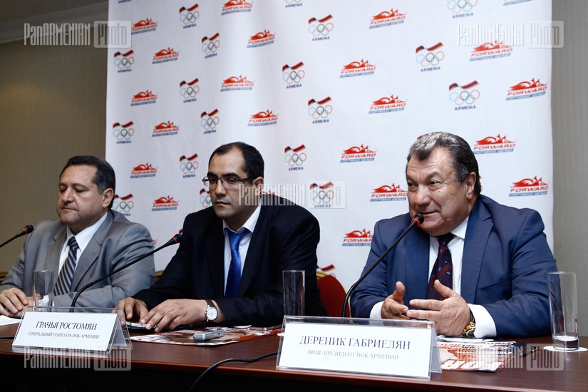 Press conference preceding presentation of Armenia's team clothing for London Olympic Games 