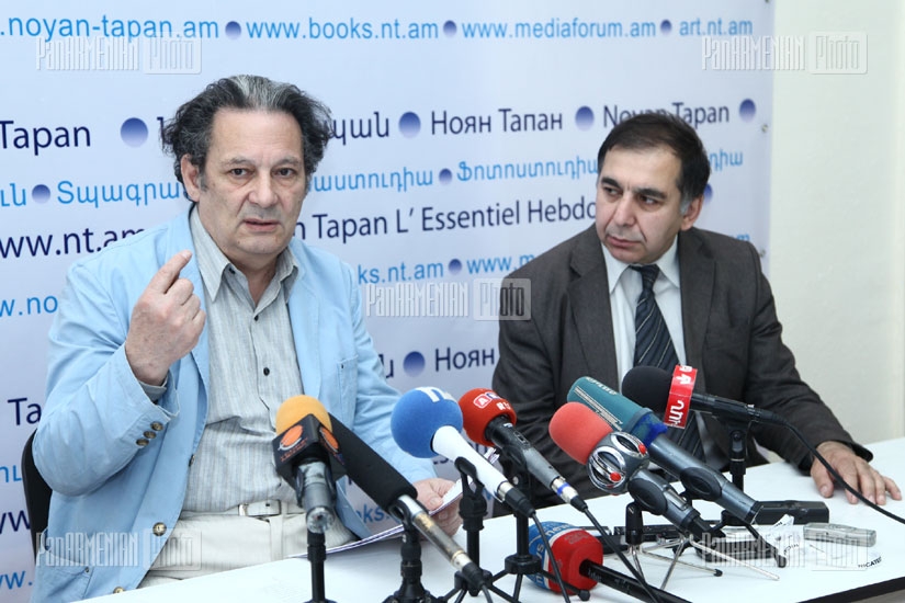Press conference of sociologist Aharon Adibekyan