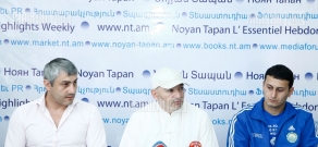Press conference of Armenian Traditional Wushu Federation President Tigran Chobanyan and head coaches of international wushu contest participant teams