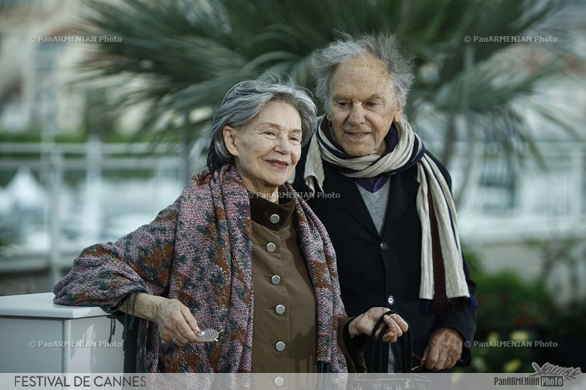 Actors Jean-Louis Trintignan and Emmanuelle Riva
