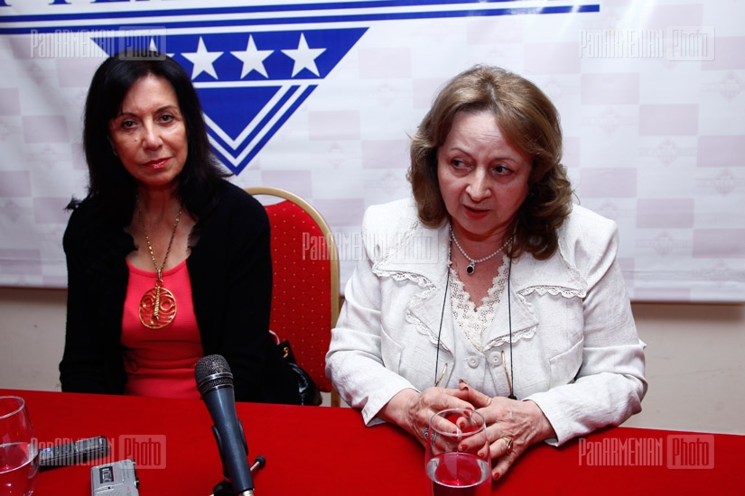 Press conference of actress Marie-Rose Abusefian and organizer of performances Greta Sahakyan